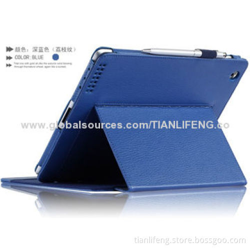 Fashionable Litchi Lines PU Leather Padfolio for iPad 2, 3 and 4